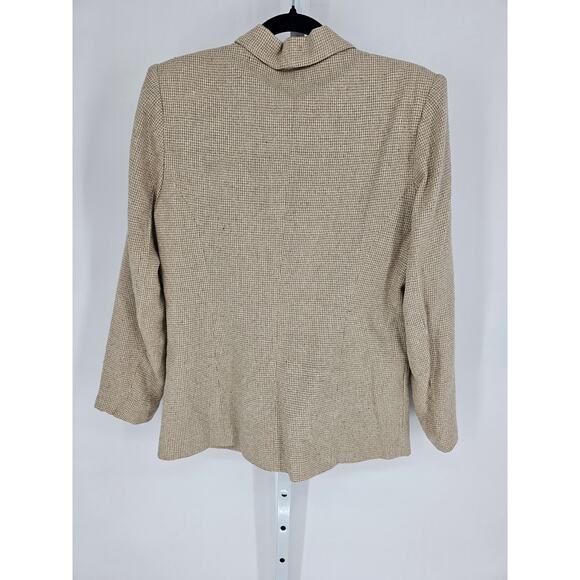 Vintage Silk Exchange Womens Sz M 100% Silk Blazer Jacket Beige Tan - Picture 3 of 3